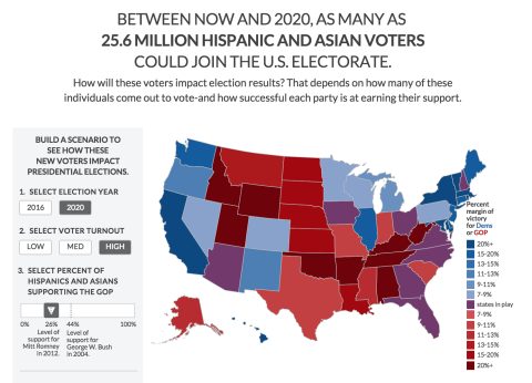 Interactive Map Projects Potential Impact of Hispanic and Asian Voters in 2016 Elections