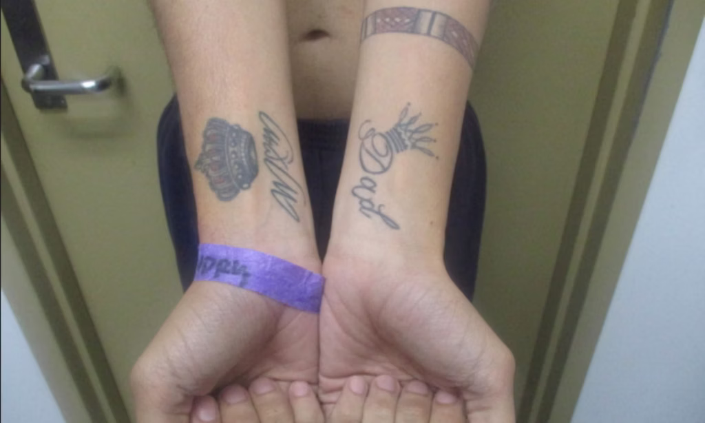 The tattoos which led Andry Hérnandez to be detained and deported to El Salvador, according to documents filed in court.